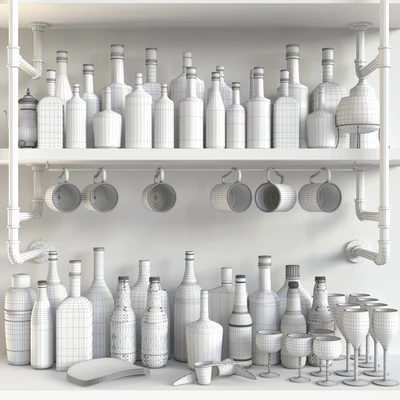 A collection of alcoholic drinks with a copper accent. Alcohol 15 — Ver 2