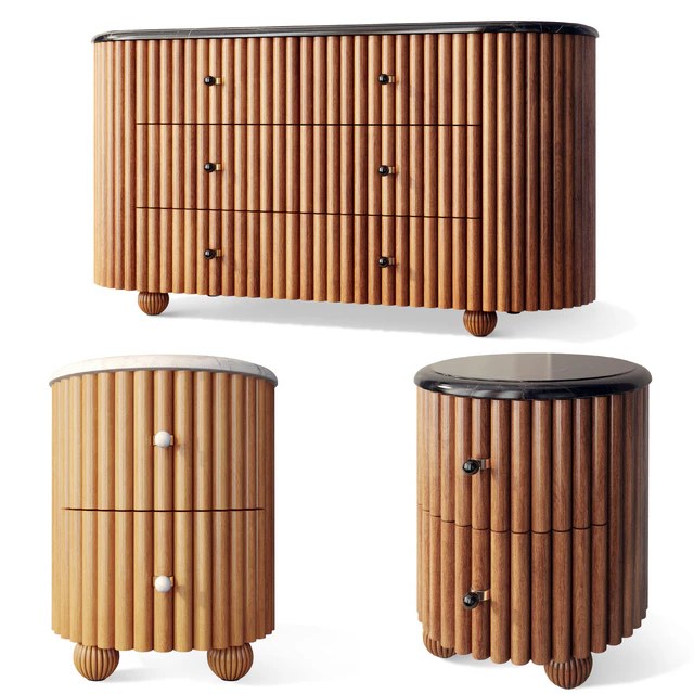 Chest of drawers oval bedside table Carlisle Soho Home — Descargar