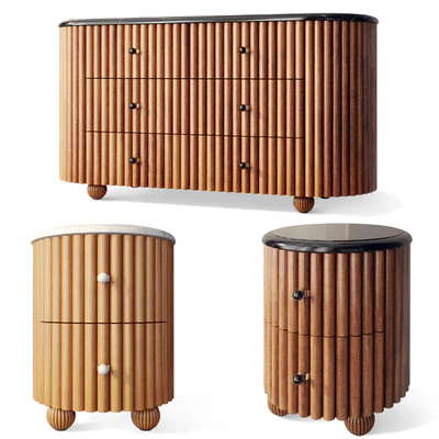 Chest of drawers oval bedside table Carlisle Soho Home — Ver 1
