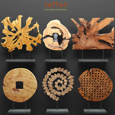 Jeffan. Art wood decor. Set. figurine, karyaga, eco, eco-design, wooden, sculpture, decorative, set, cut, cut, figurines, natural decor — Ver 1