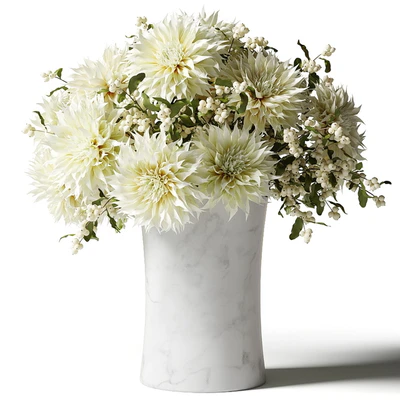 Bouquet of white chrysanthemums with snowberry twigs — Ver 1
