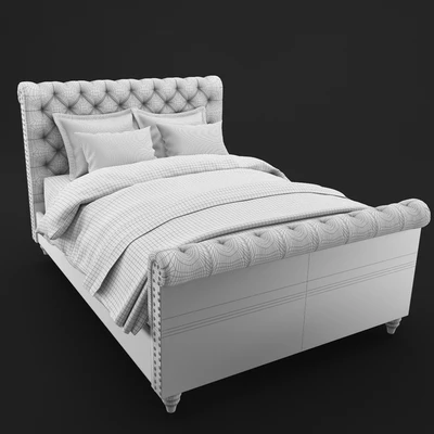 Chesterfield Tufted Upholstered Bed With Footboard — Вид 3