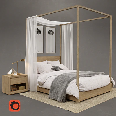 RH / Callum storage canopy bed — Ver 1