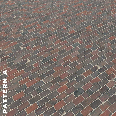 Set of four textures of old brick paving stones 7320 — Ver 4