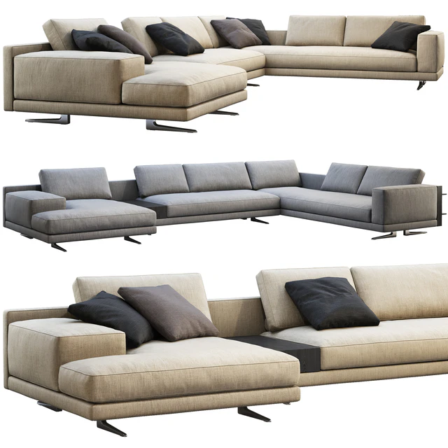 Poliform Mondrian chaise lounge sofa — Скачать