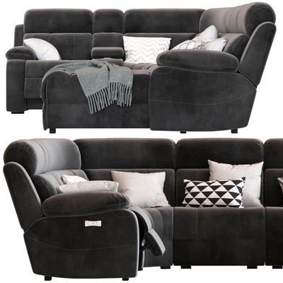 5-Seater Corner Sofa with Chaise and Foot lift — Ver 5