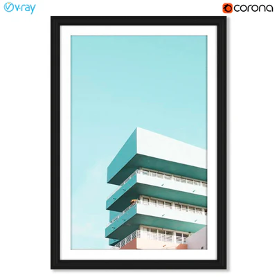 A series of posters with the architecture of Miami — Ver 3