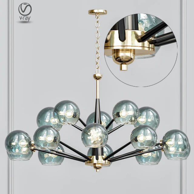 Thalia chandelier blue glass 15 — Descargar