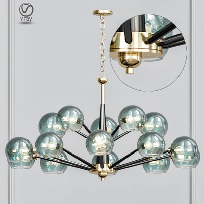 Thalia chandelier blue glass 15 — Descargar