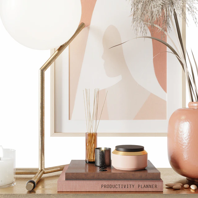Decorative set with pampas grass — Descargar