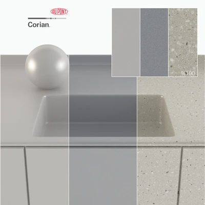 Dupont Corian Kitchen Countertops Gray 2 — Вид 3