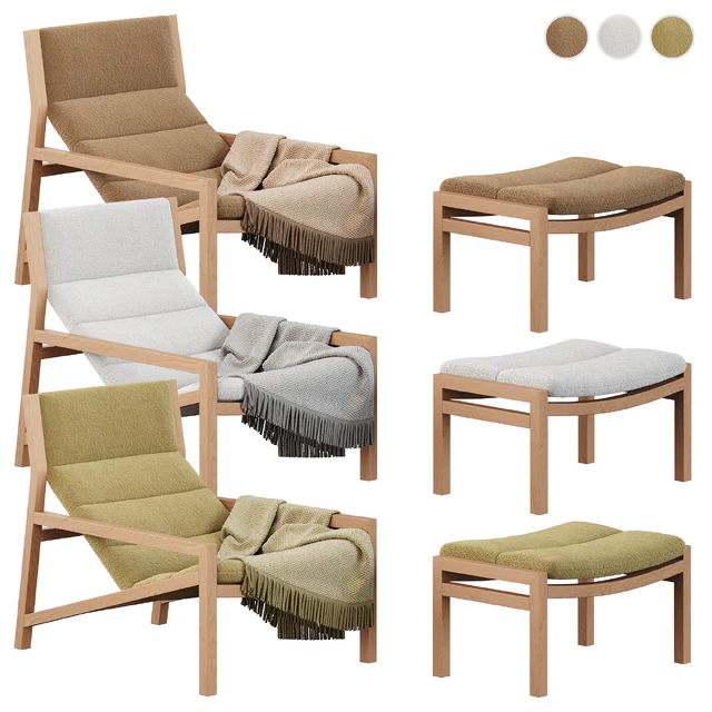 Jardan Lake Armchair with ottoman — Descargar