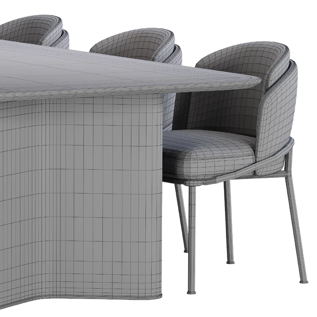 Minotti lou dining table & chair fil noir — Descargar