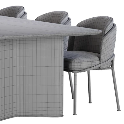 Minotti lou dining table & chair fil noir — Ver 3