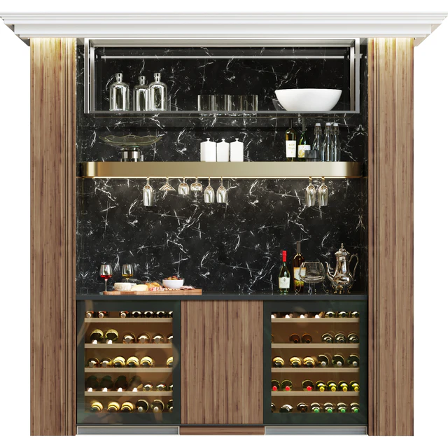 Design project of a restaurant with a wine cooler. — Descargar