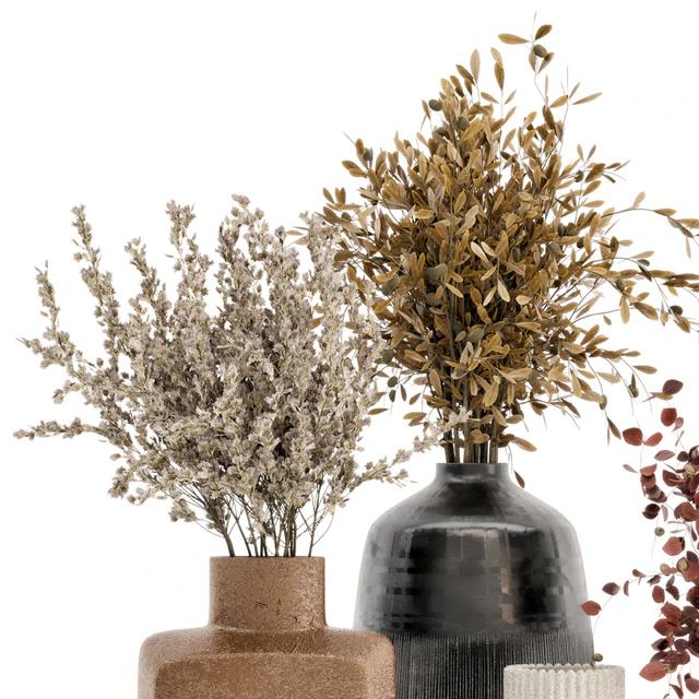 Dry Plants Bouquet Collection In Concrete Pot - Set 442 — Descargar