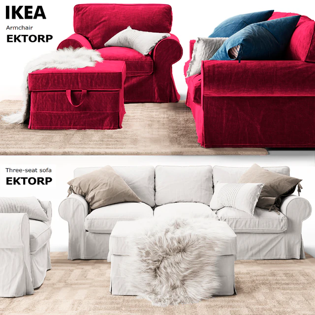 Three-seat sofa EKTORP Ikea / Трехместный диван ЭКТОРП Икеа — Скачать