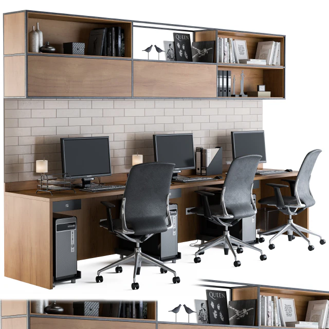 Office Furniture - employee Set 05 — Descargar
