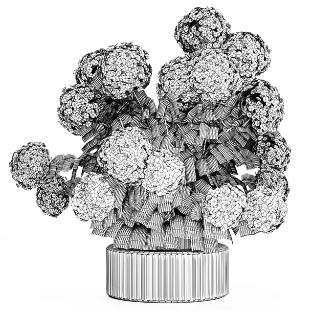 Large lush festive bouquet in a glass green vase with white hydrangea. Set 582. — Descargar