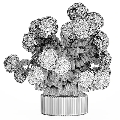 Large lush festive bouquet in a glass green vase with white hydrangea. Set 582. — Ver 7