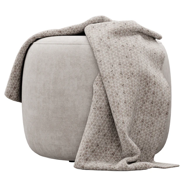 Wide Velvet Round Footstool Ottoman by Gardeco — Скачать