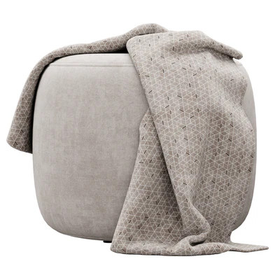 Wide Velvet Round Footstool Ottoman by Gardeco — Вид 5