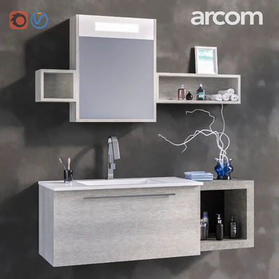 Bathroom furniture set E.LY COMPOSITION 40 — View 3