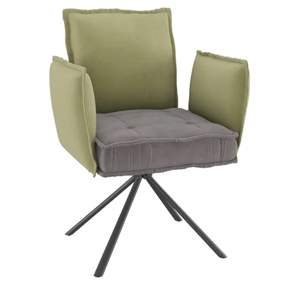 Homary-Modern Upholstered Velvet Accent Chair Soft Chair in Carbon Steel Legs — Вид 1