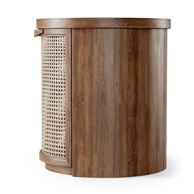 Wooden side table / Rattan bedside table — Descargar