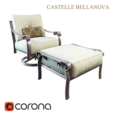 Bellanova Cushioned Swivel Rocker Ottoman — Ver 1