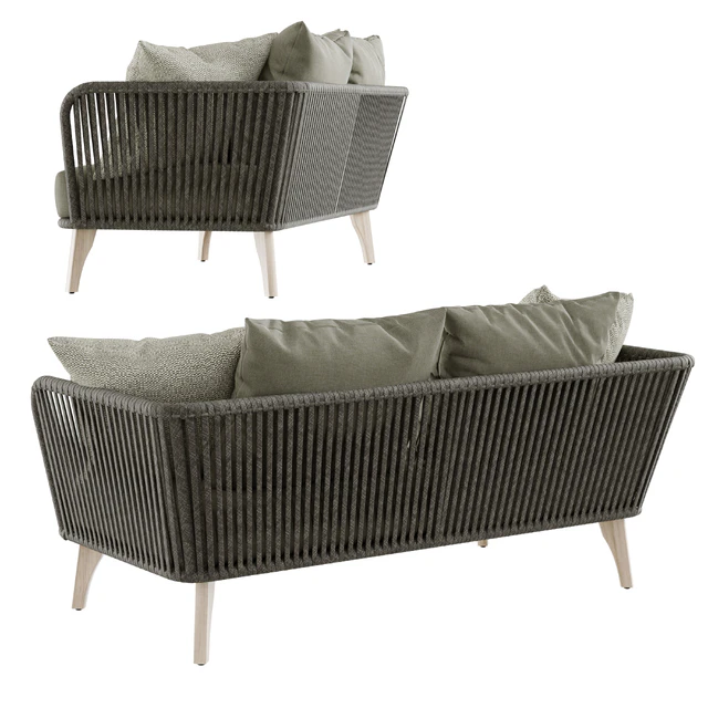 Outdoor garden wicker woven 2-seater sofa 4so santander — Скачать
