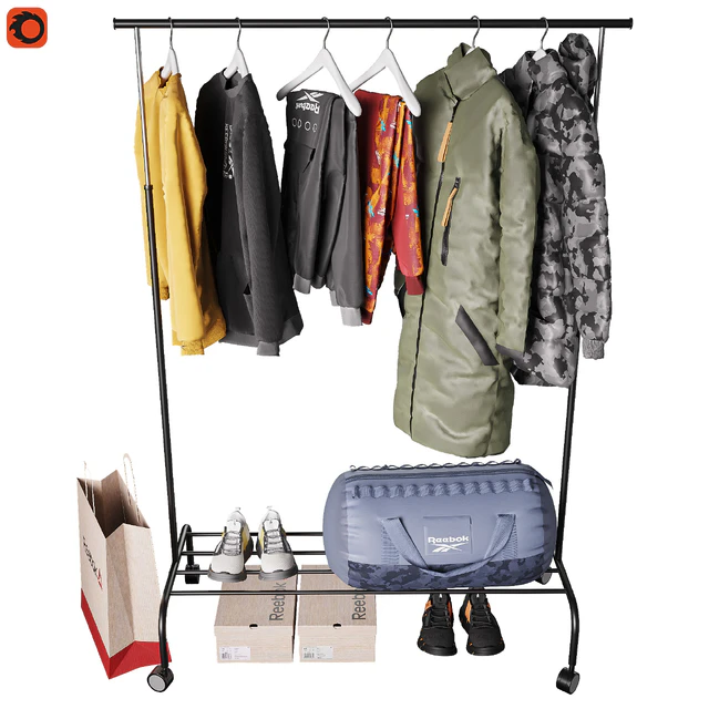 Floor hanger with clothes — Descargar