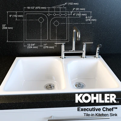 Purist faucet and sink Executive Chef Kohler — Ver 1