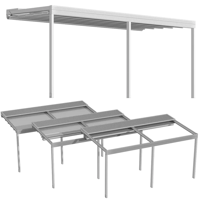 Металлическая пергола беседка навес с брезентом / Metal pergola gazebo canopy with awning — Скачать