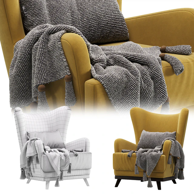 Armchair Oxford Velvet Yellow by Divan.ru / Кресло Оксфорд Velvet Emerald — Скачать