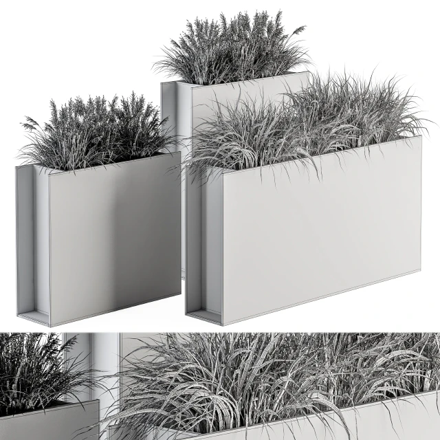 Outdoor Plant Set 288 - Grass in Plant Box — Descargar
