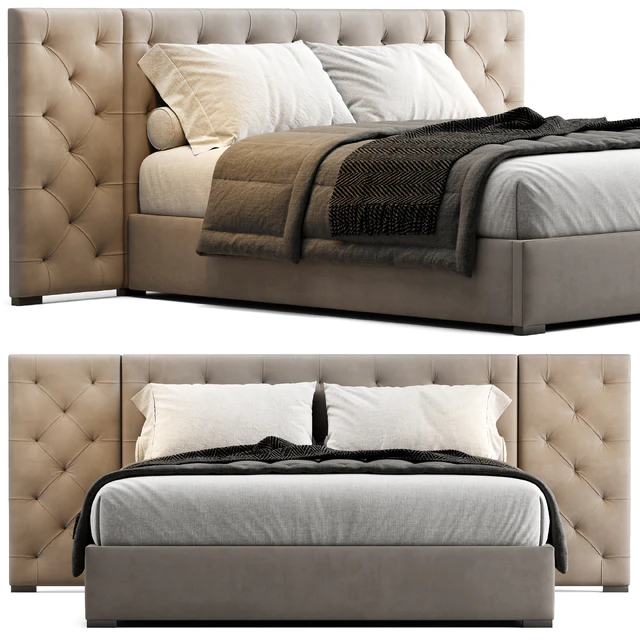 Modena Fabric Diamond-Tufted Extended Bed — Скачать