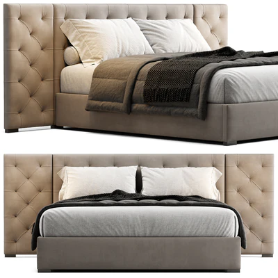 Modena Fabric Diamond-Tufted Extended Bed — Вид 5