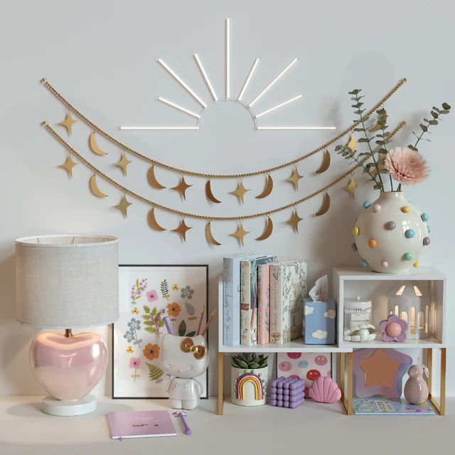 Girl pink decor set — Скачать