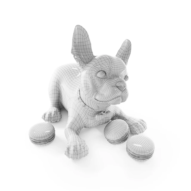French Bulldog with Macarons Dog Figurine — Descargar