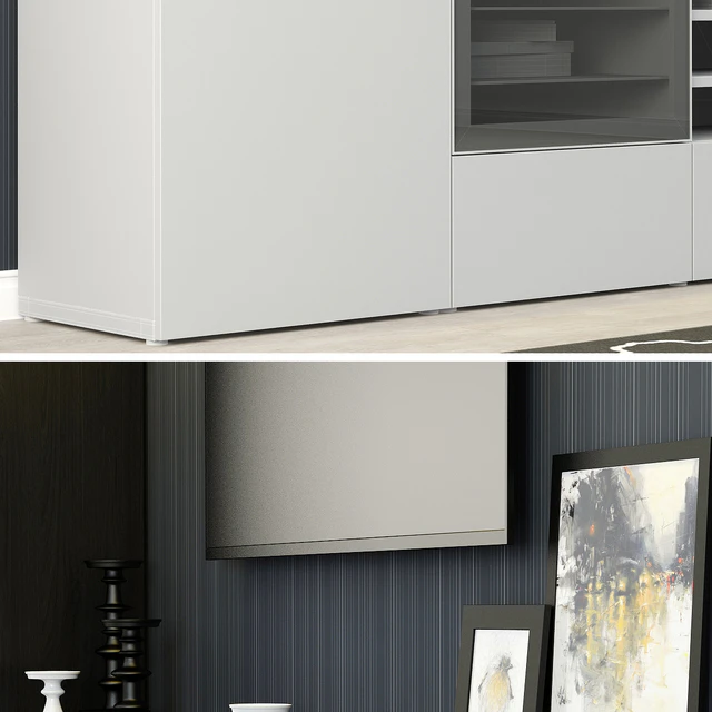 Furniture for TV Ikea BESTO / Besta with a glass panel. — Descargar