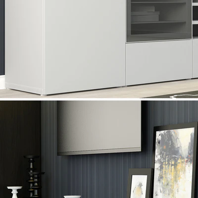 Furniture for TV Ikea BESTO / Besta with a glass panel. — Ver 3
