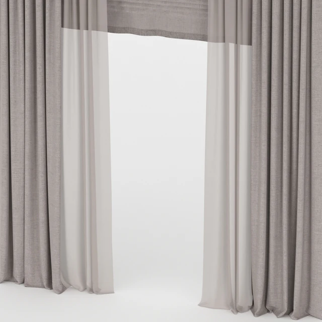 Brown curtains with tulle and roman — Descargar