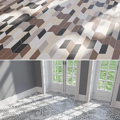 EQUIPE Chevron / Patchwork B & W / Blanco / Crema / Gris / Marron / Negro — Ver 2