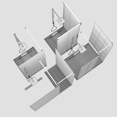 Set of shower cabins Radaway set 46 — Ver 3