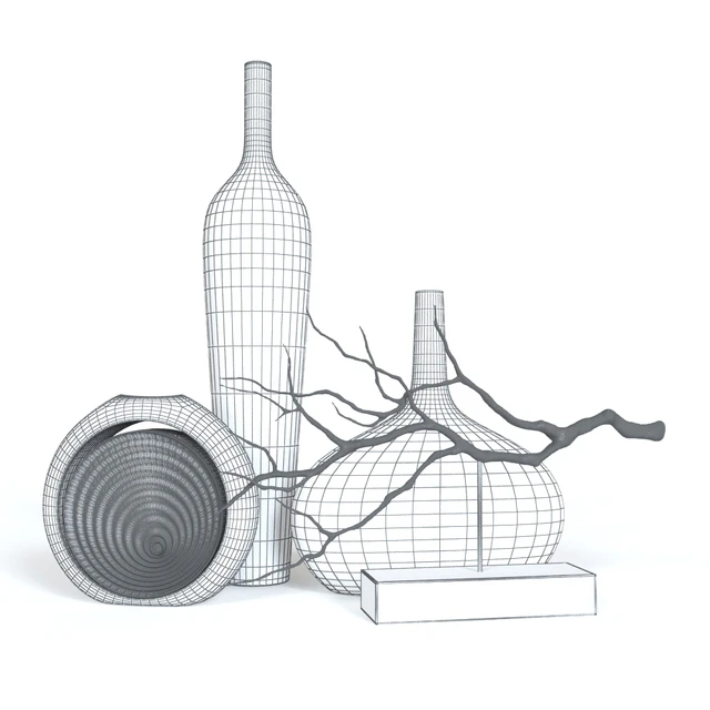 Decorative Set 2 (3 vases and line) — Descargar