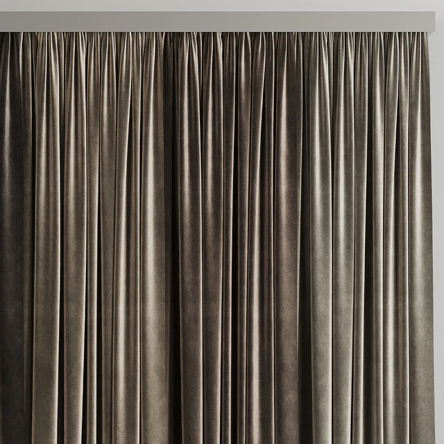Curtain with rod 001 brown curtain HBH — Скачать