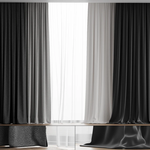 Curtain set and tulle 06 — Descargar