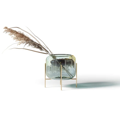Set of 5 bouquets of dried flowers in glass vases — Ver 5