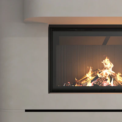 Decorative wall with fireplace set 56 — Ver 5